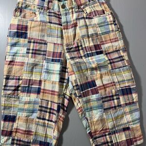 Vintage Y2K Plaid Patchwork Women’s Cropped Pants, size 8P